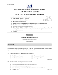(aa22) cost accounting and reporting