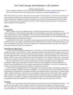 Too Tired! Energy and Wellness in 2E Children