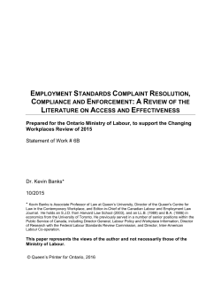 employment standards complaint resolution