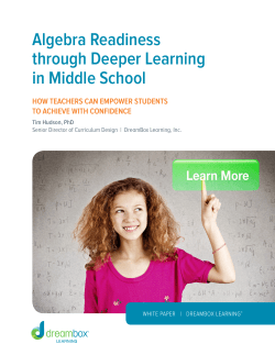 Algebra Readiness through Deeper Learning in Middle School