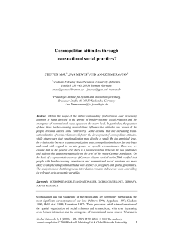 Cosmopolitan attitudes through transnational social