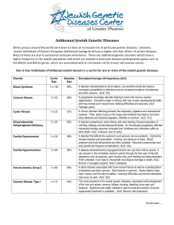 Ashkenazi Jewish Genetic Diseases