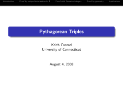 Pythagorean Triples - UCONN - UConn Math