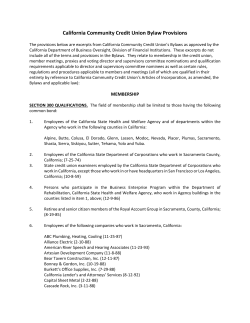 California Community Credit Union Bylaw Provisions