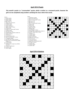 April 2014 Puzzle April 2014 Solution