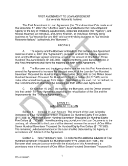 This First Amendment to Loan Agreement