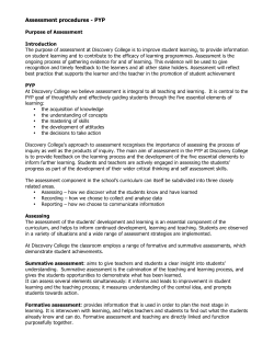 PYP Assessment Procedures