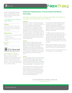 Critical Power Solutions Recovers 15 Percent of Revenue with