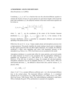 ATMOSPHERIC AND PLUME DIFFUSION
