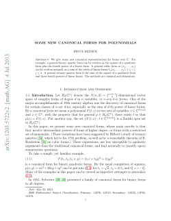 Some new canonical forms for polynomials
