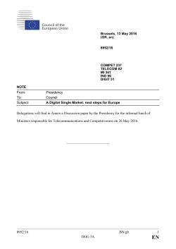 8952/16 BN/gb 1 DGG 3A Delegations will find in Annex a