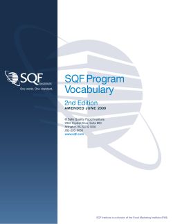 SQF Program Vocabulary