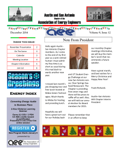 December, 2014 - Austin &ndash; San Antonio Chapter