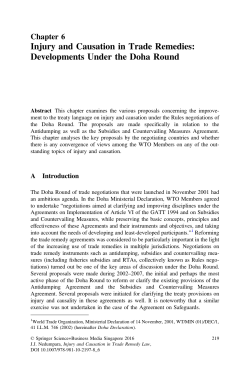 Injury and Causation in Trade Remedies: Developments Under the
