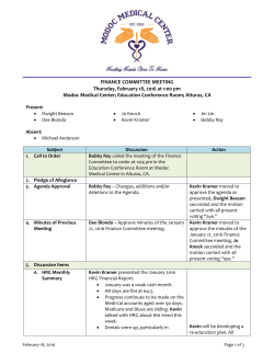 FINANCE COMMITTEE MEETING Thursday, February 18, 2016 at 1