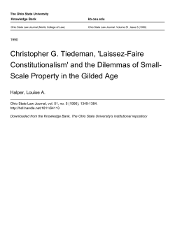 Christopher G. Tiedeman, `Laissez-Faire Constitutionalism` and the
