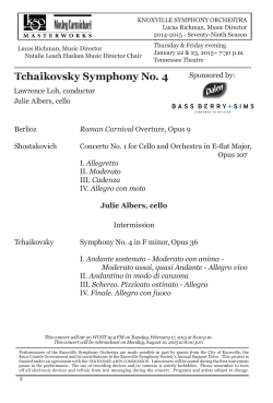 Tchaikovsky Symphony No. 4 - Knoxville Symphony Orchestra
