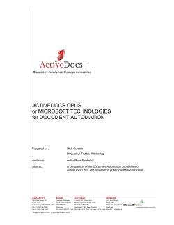 ActiveDocs Opus or Microsoft Technologies for Document Automation