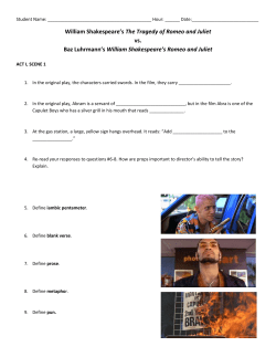 Romeo and Juliet, Act 1, Scene 1-2