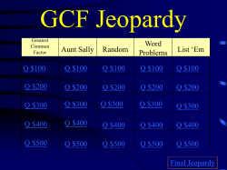 Aunt Sally Random Word Problems List `Em Q $100 Q $200 Q $300