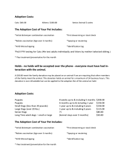 Adoption Costs - Beaver County Humane Society