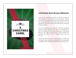 A Christmas Carol Sensory Advisories