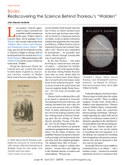 Books: Rediscovering the Science Behind Thoreau`s &ldquo;Walden&rdquo;