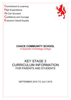 KS3 Curriculum Information 2016-2019