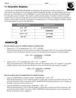 1.1 Scientific Notation