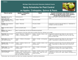 Spray Schedules for Pest Control on Apples, Crabapples, Quince