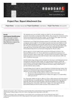 Project Plan: Report Attachment One