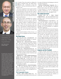 Intellectual Property and the Supreme Court`s 2013