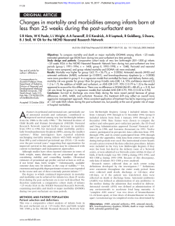 Changes in mortality and morbidities among infants born at less