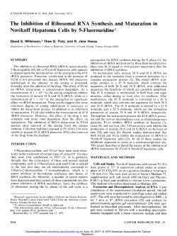 The Inhibition of Ribosomal RNA Synthesis and