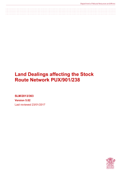 SLM/2013/363 Land Dealings affecting the Stock Route Network