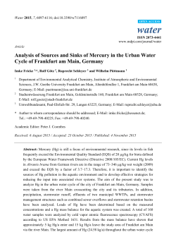 Analysis of Sources and Sinks of Mercury in the Urban Water Cycle