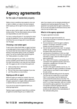 Agency agreements - NSW Fair Trading