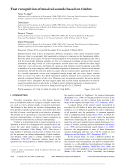 Fast recognition of musical sounds based on timbre