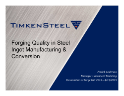 Forging Quality in Steel Ingot Manufacturing