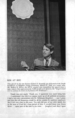 RFK AT BYU - Dialogue: A Journal of Mormon Thought