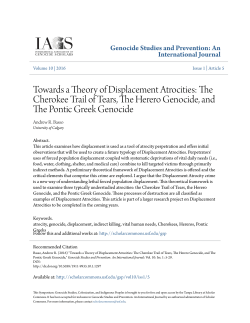 Towards a Theory of Displacement Atrocities: The Cherokee Trail of
