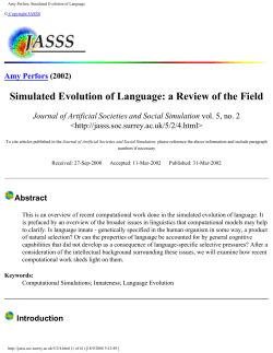 Amy Perfors: Simulated Evolution of Language