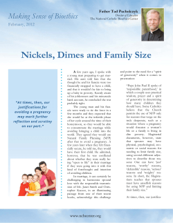 Nickels, Dimes and Family Size - National Catholic Bioethics Center