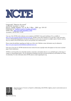 Fitzgerald`s "Babylon Revisited"