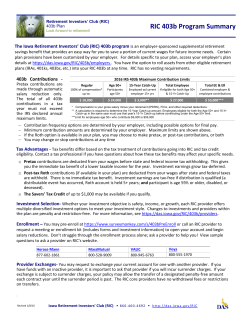 RIC 403b Program Summary