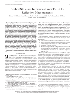 Seabed Structure Inferences From TREX13 Reflection Measurements