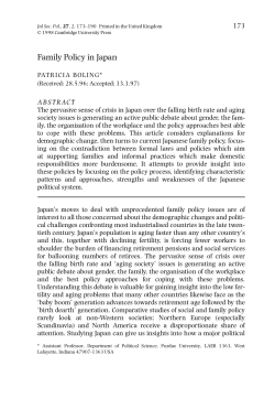 Family Policy in Japan