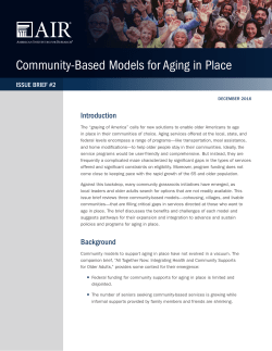 Community-Based Models for Aging in Place
