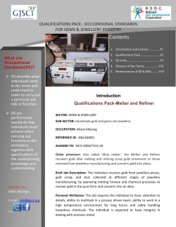 Gold Melter Refiner - Gem and Jewellery Skill Council of India