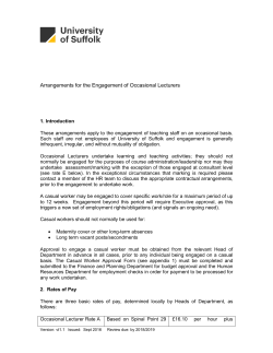 Occasional Lecturer Policy and Forms